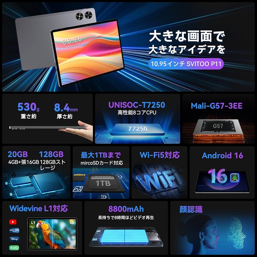 Amazon.co.jp: 【専用ケースプレゼント】android 16 タブレット